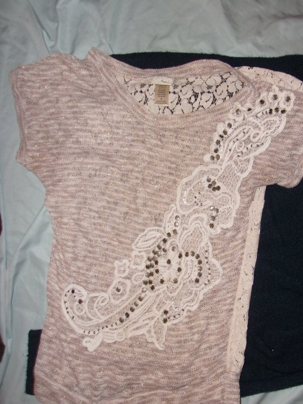 daytrip size small womens shirt tan lace casual dress t tee